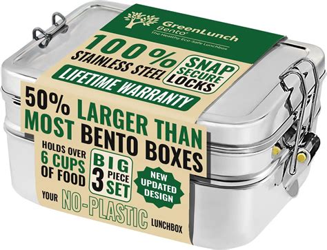 lakeland metal lunch box|Amazon.com: GreenLunch Bento Stackable Stainless .